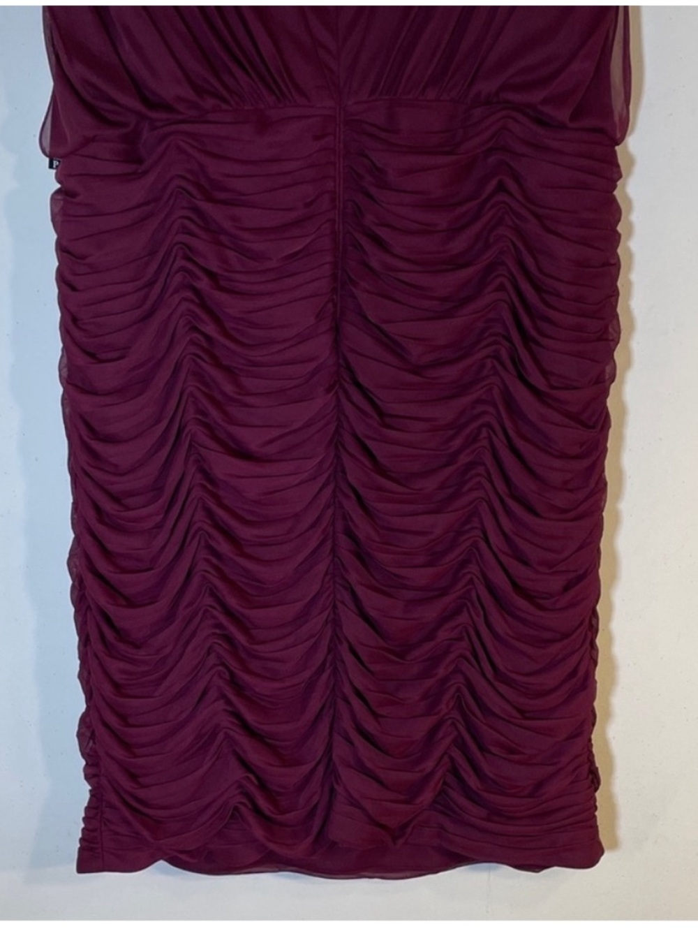 Adrianna Papell Burgundy Beaded Ruched Shirred Cocktail Dress. 20W. NWT. - Picture 12 of 12